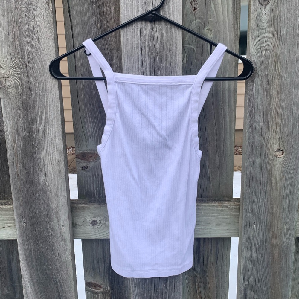 Free People low back white square neck tank